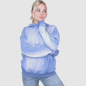 EASEL Los Angeles Boho Ombre Faded Pocket Hooded Long Sleeve Sweatshirt